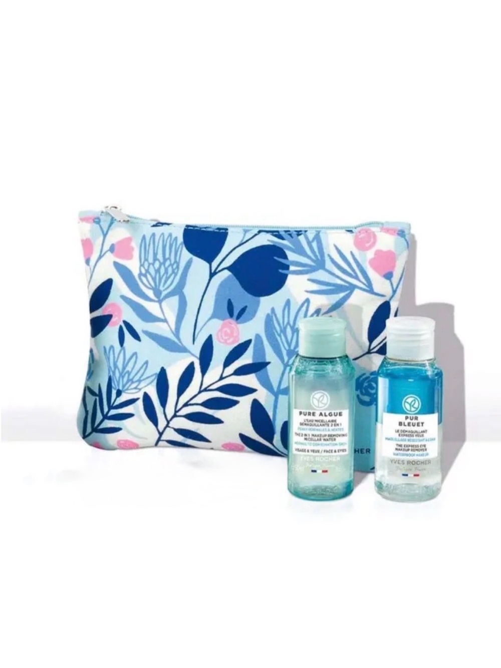 NEW Yves Rocher Floral Cosmetic Bag with Skincare Set
